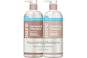Renpure Coconut & Vitamin E Shampoo & Conditioner Set, Plant-Based – Nourishes & Seals In Moisture For Soft, Healthy Hair – F