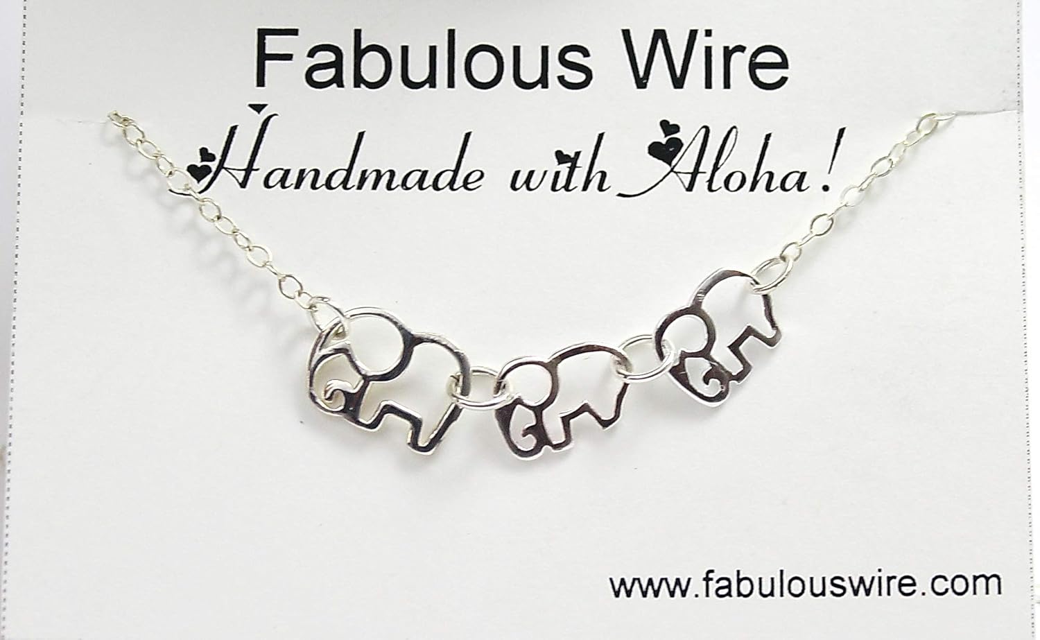 mother and two baby elephants necklace