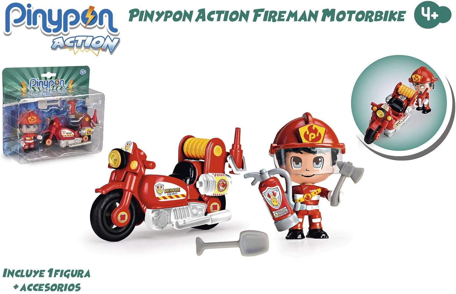 pinypon action moto bombero