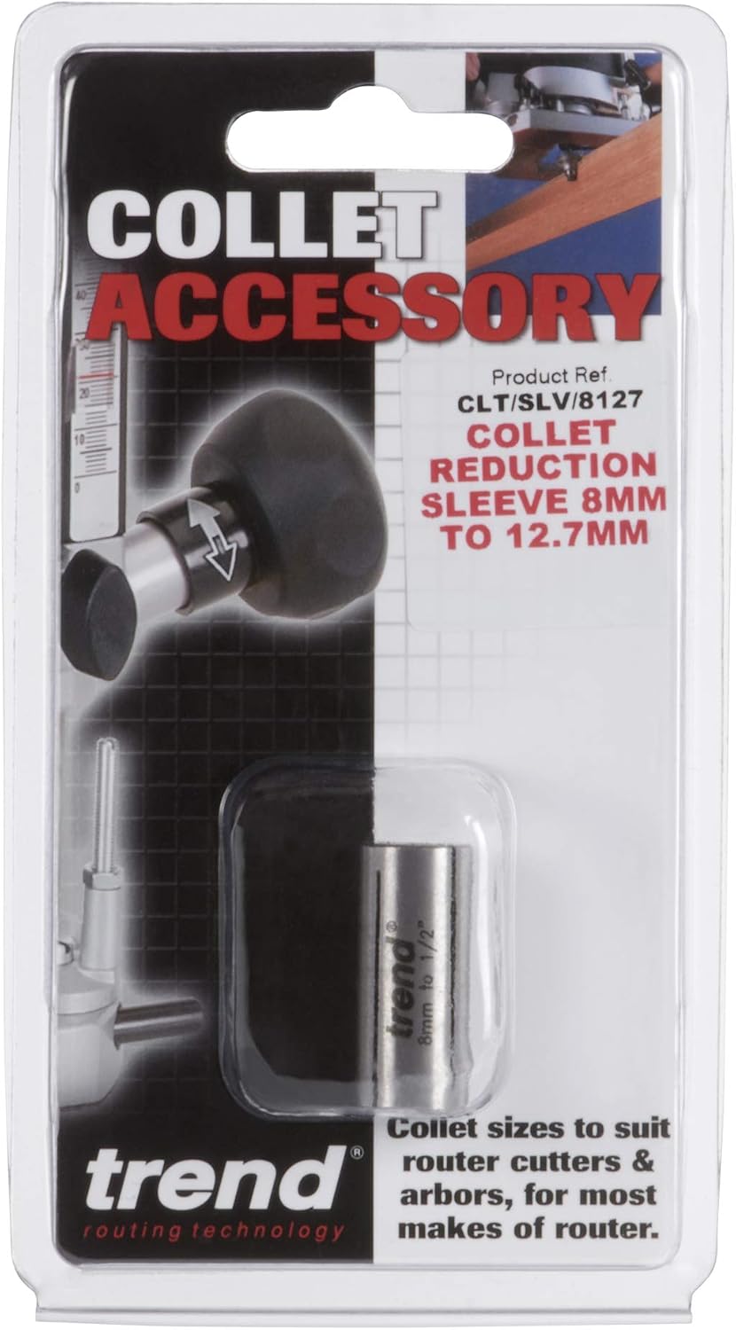 Trend 8mm Precision Multi-Slit Collet for Trend T10 / T11 / T12 / T14 Routers, CLT/T10/8, Silver - Image 5