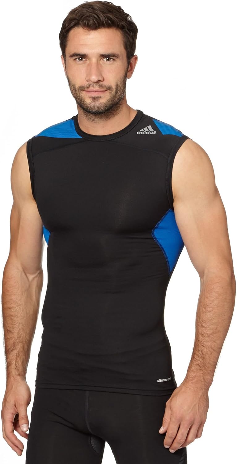 adidas Mens Techfit Compression Sleeveless Vest Black D81297 (black, l