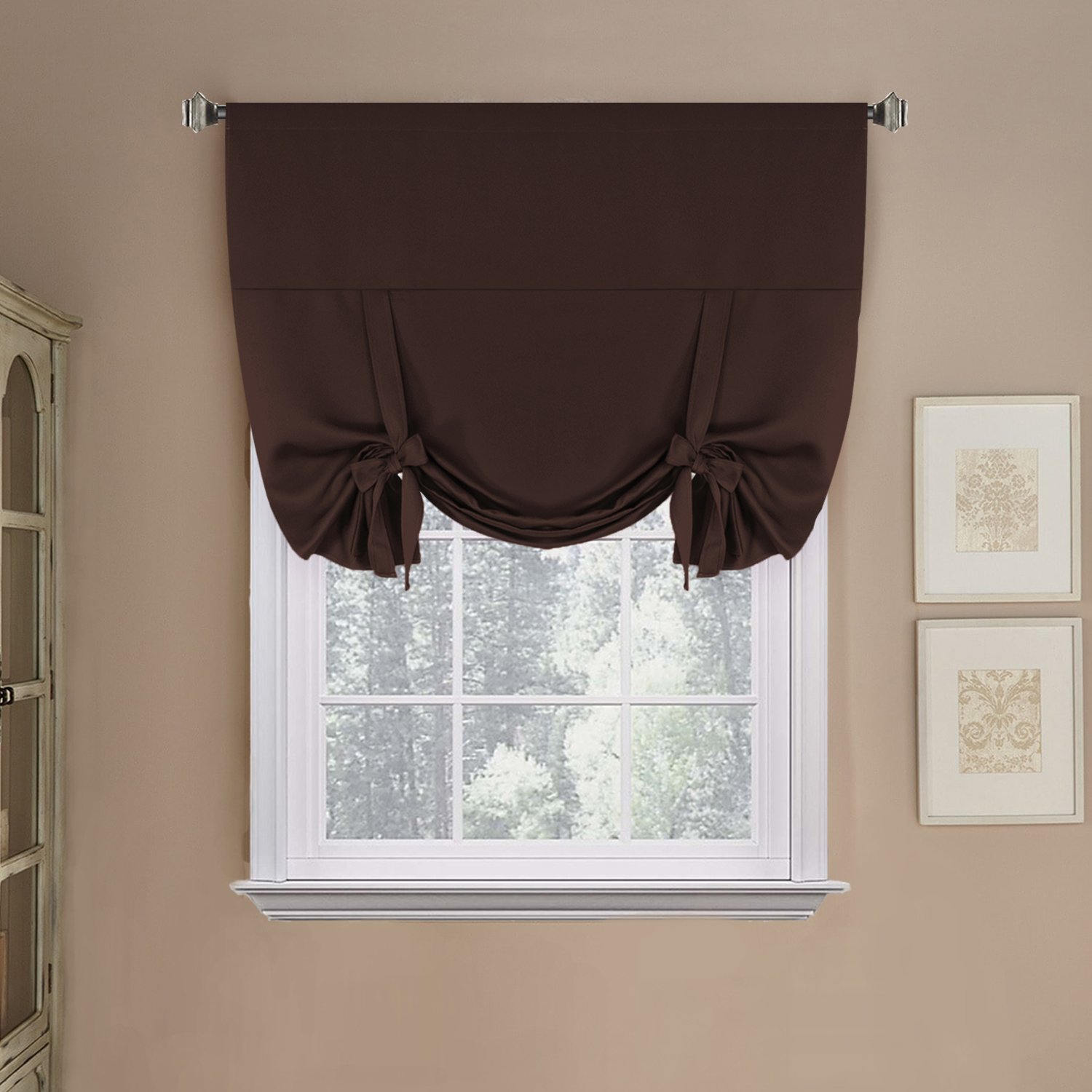 Best purple and chocolate brown kitchen curtains