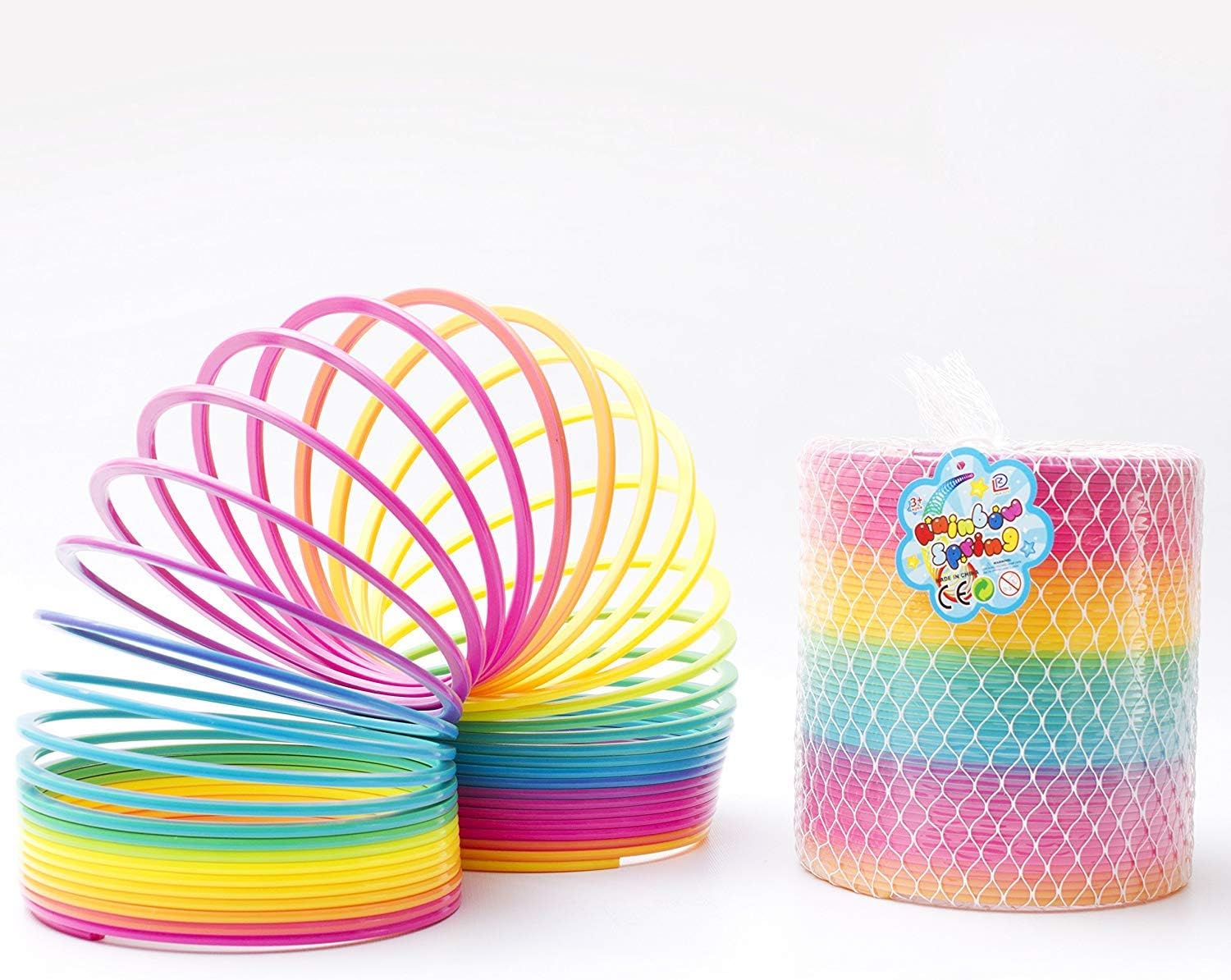 Fun Central AU026, 1 Pc, 7 Inches Jumbo Rainbow Magic Spring, Coil ...