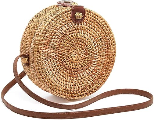 round wicker purses