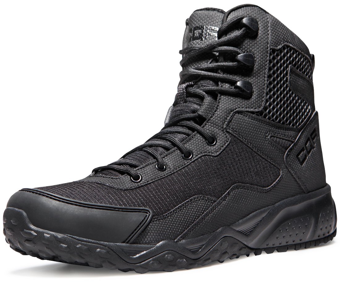 KEFUWU Men's Tactical Boots - 8 Inch Lightweight Combat Shoes, Slip Resistant Work & Hiking Boots