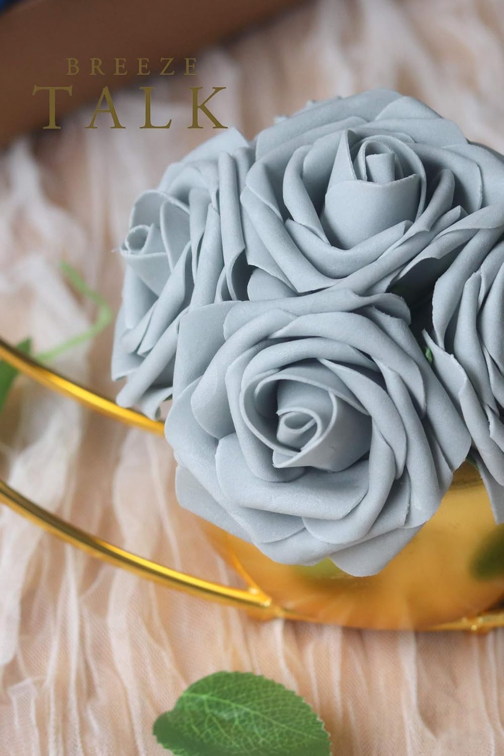 Amazon Com Breeze Talk Artificial Flowers Grey Roses 50pcs Realistic Fake Roses W Stem For Diy Wedding Bouquets Centerpieces Arrangements Party Baby Shower Home Decorations 50pcs Light Grey Kitchen Dining