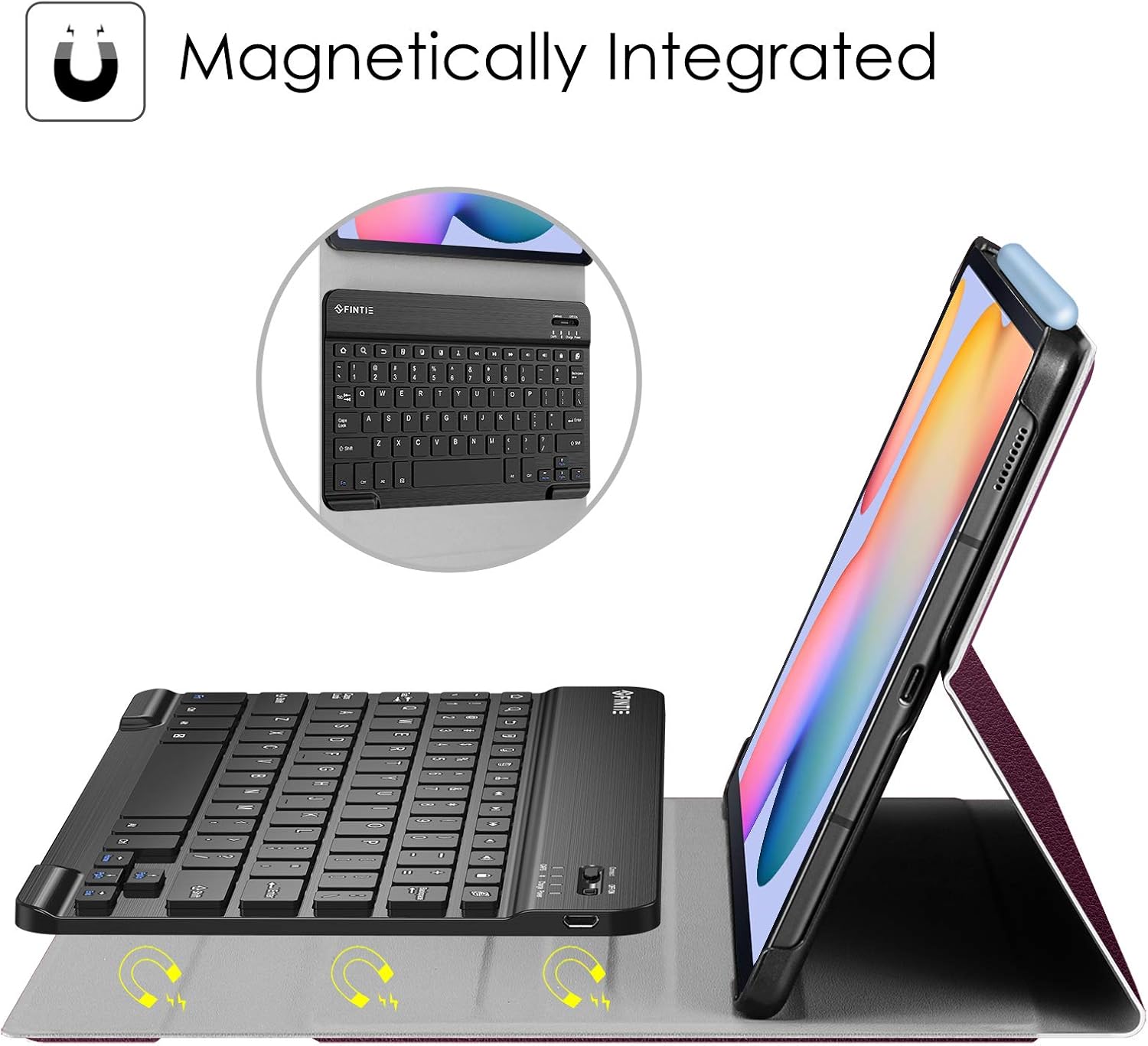 Amazon Com Fintie Keyboard Case For Samsung Galaxy Tab S6 Lite 10 4 Model Sm P610 Wi Fi Sm P615 Lte Slim Stand Cover With Secure S Pen Holder Detachable Wireless Bluetooth Keyboard Purple Computers