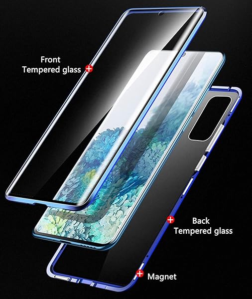 HONGGE Funda magntica de adsorcin para P Smart 2020 2021 360 PROTECCIN CUERPA Cuenta Cubierta DE Cristal TEMPEMENTE DE DOZILIDAD Color Silver Material P Smart 21