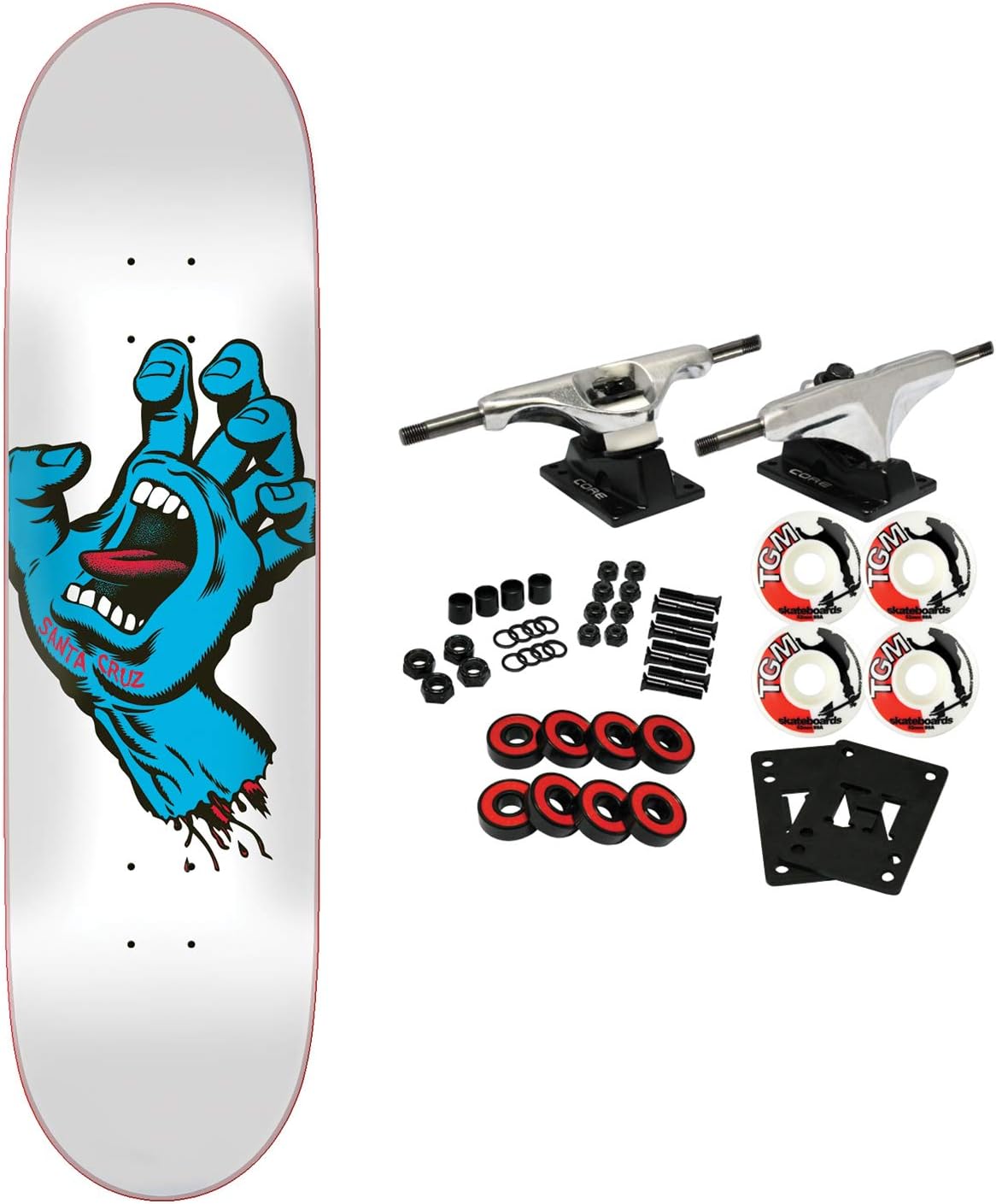 Santa Cruz Skateboards Complete Screaming Hand Taper Tip White 8.25"