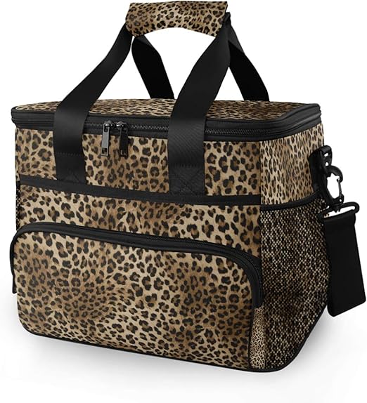 leopard lunch tote