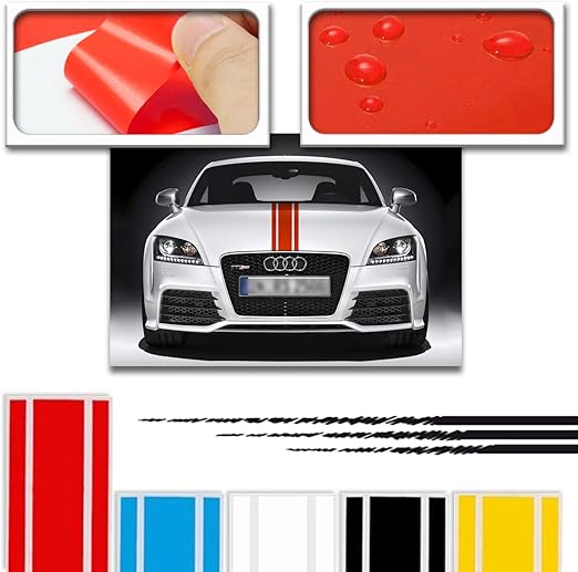 VINILO PARA CARROCERIA. VINILO DE RAYAS PARA COCHE. UNIVERSAL VINILO EN COLOR ROJO 130 CM
