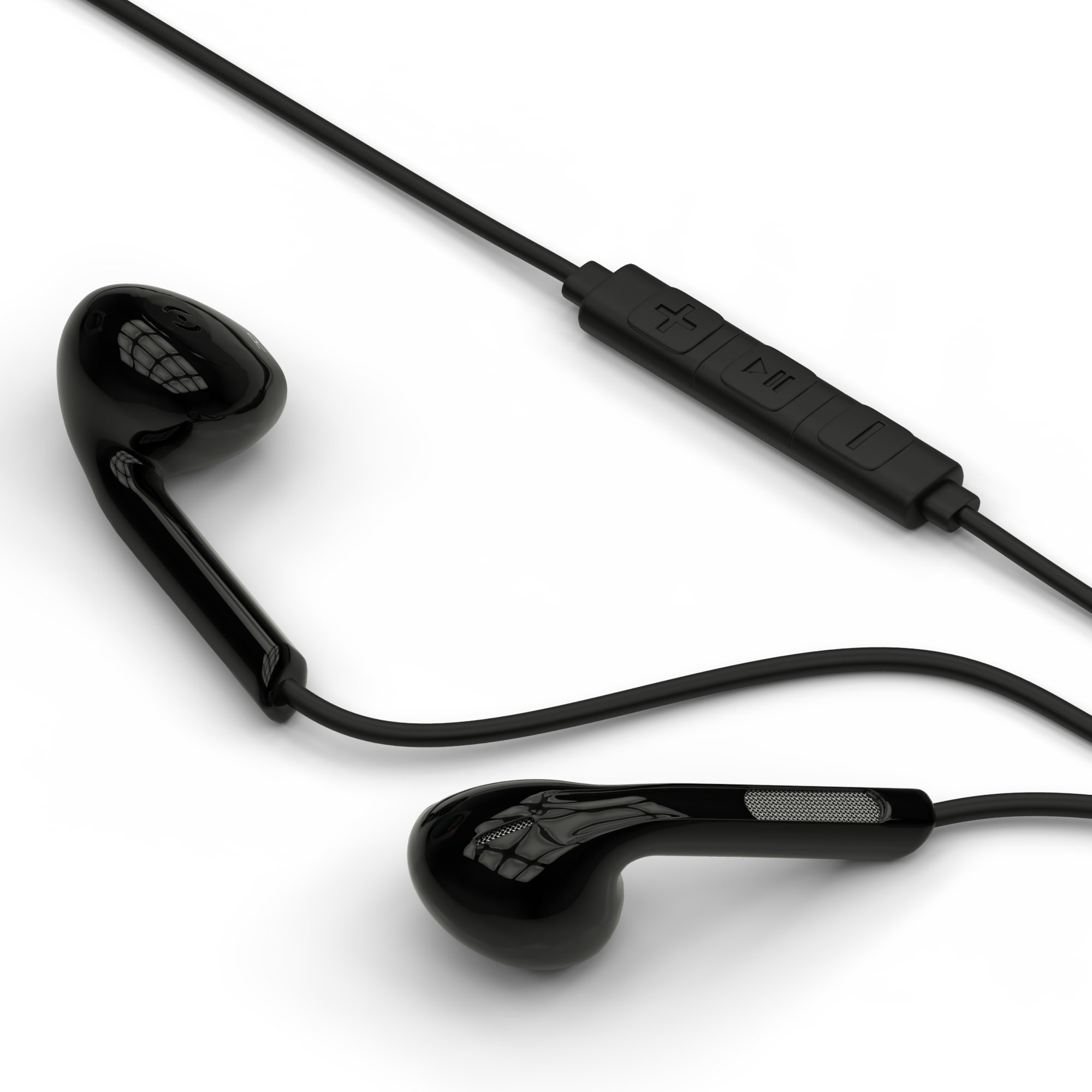 esorio Kopfhörer In-Ear In-Ears Headset mit Lautstärkeregler und mit Mikrofon für Apple i-Phone i-OS in schwarz