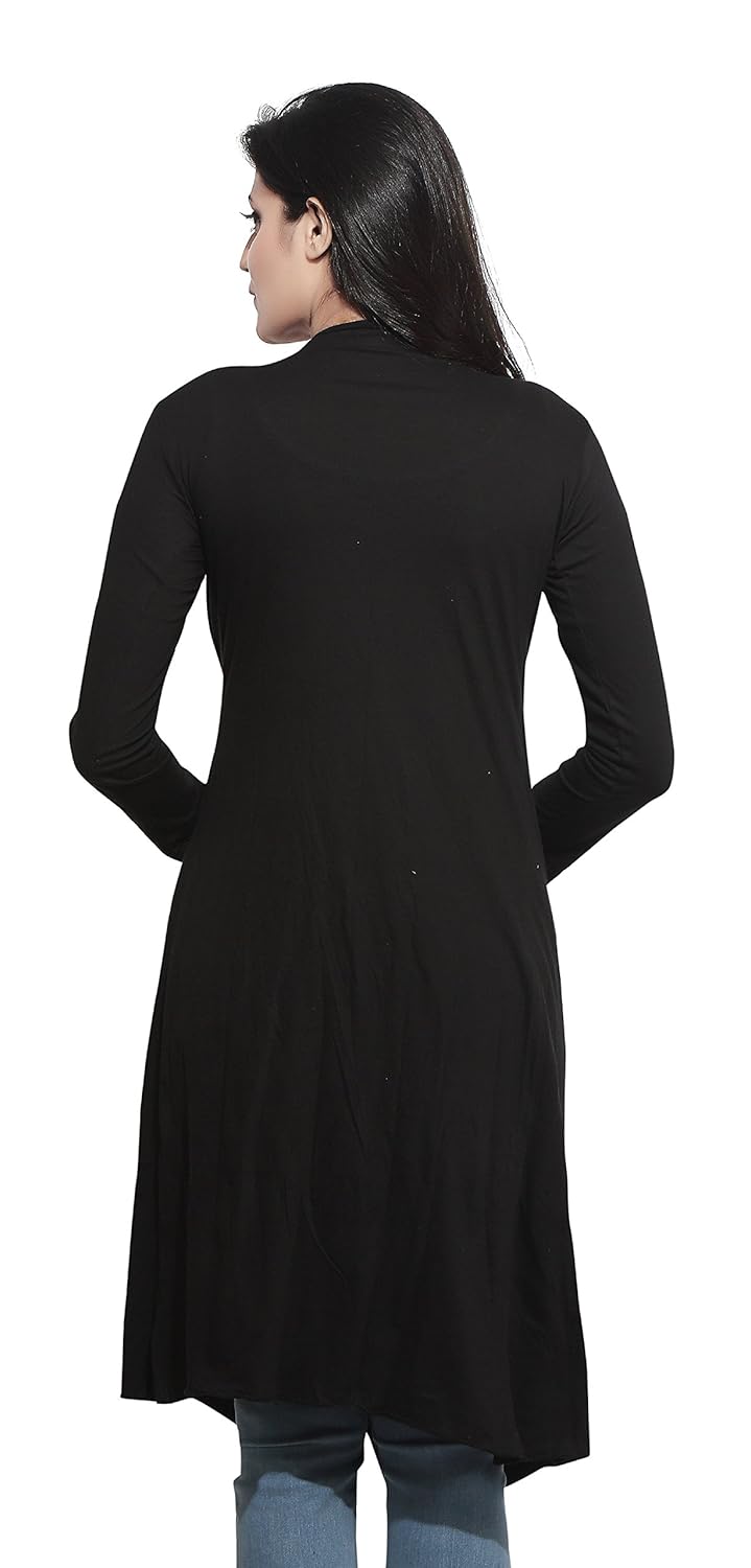 bfly women's viscose long shrug (black & grey)