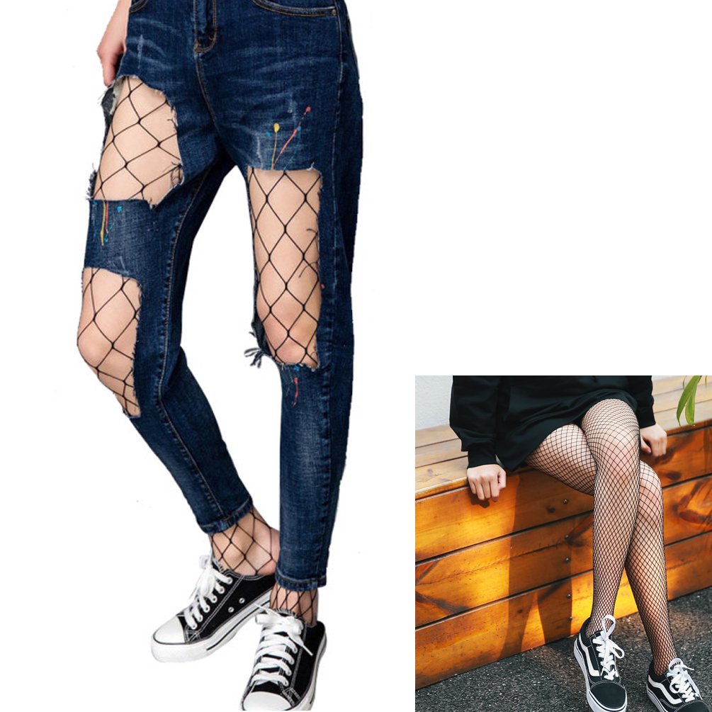 ENJOYNIGHT 3 Pairs Women's Hollow Out Fishnet Pantyhose Hight Tights (Type1)