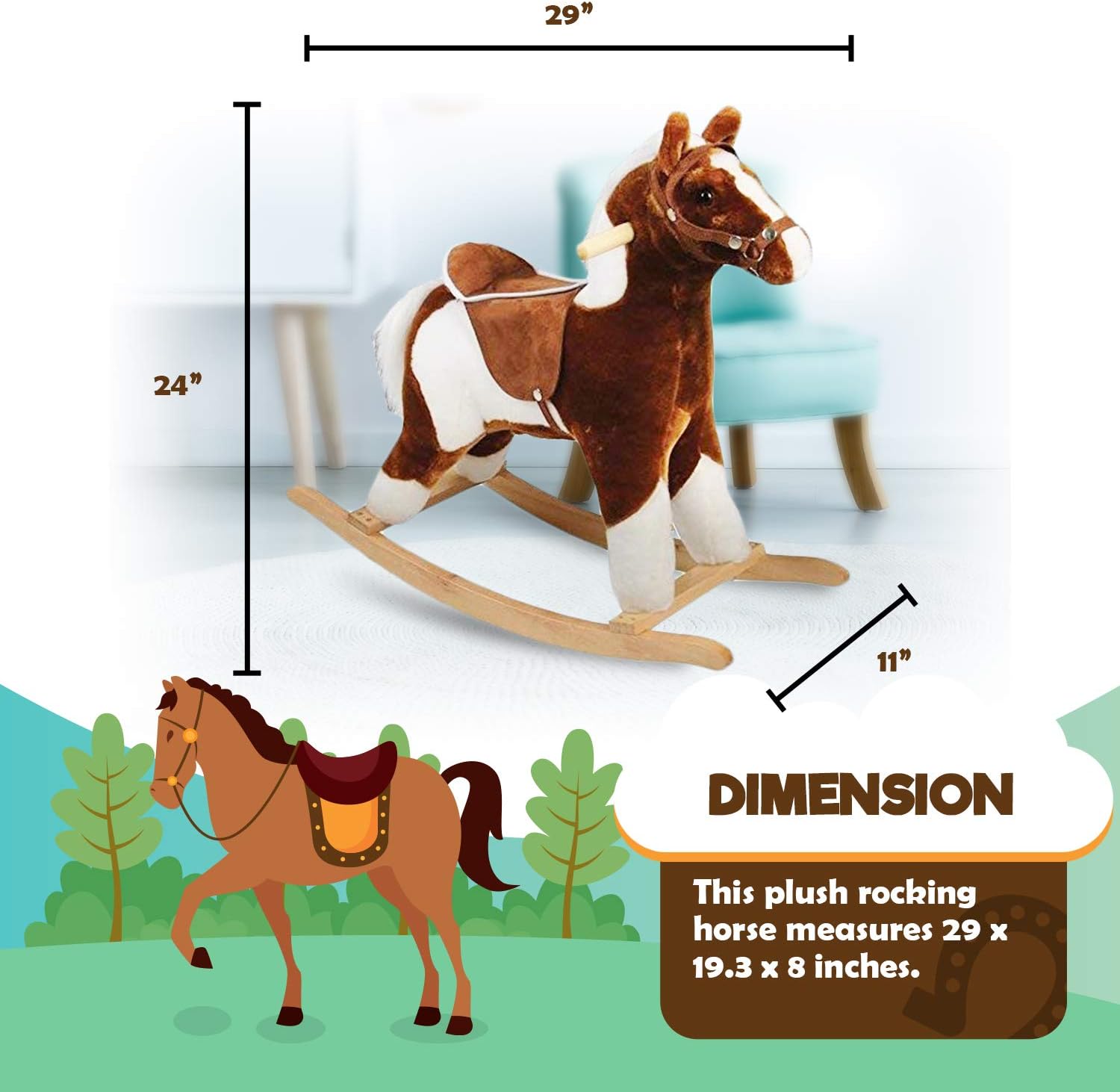 plush rocking horse with sound costco