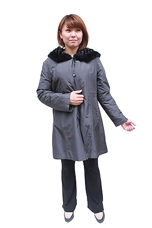 Amazon レディース ファーコート シルク ミンク レッキス