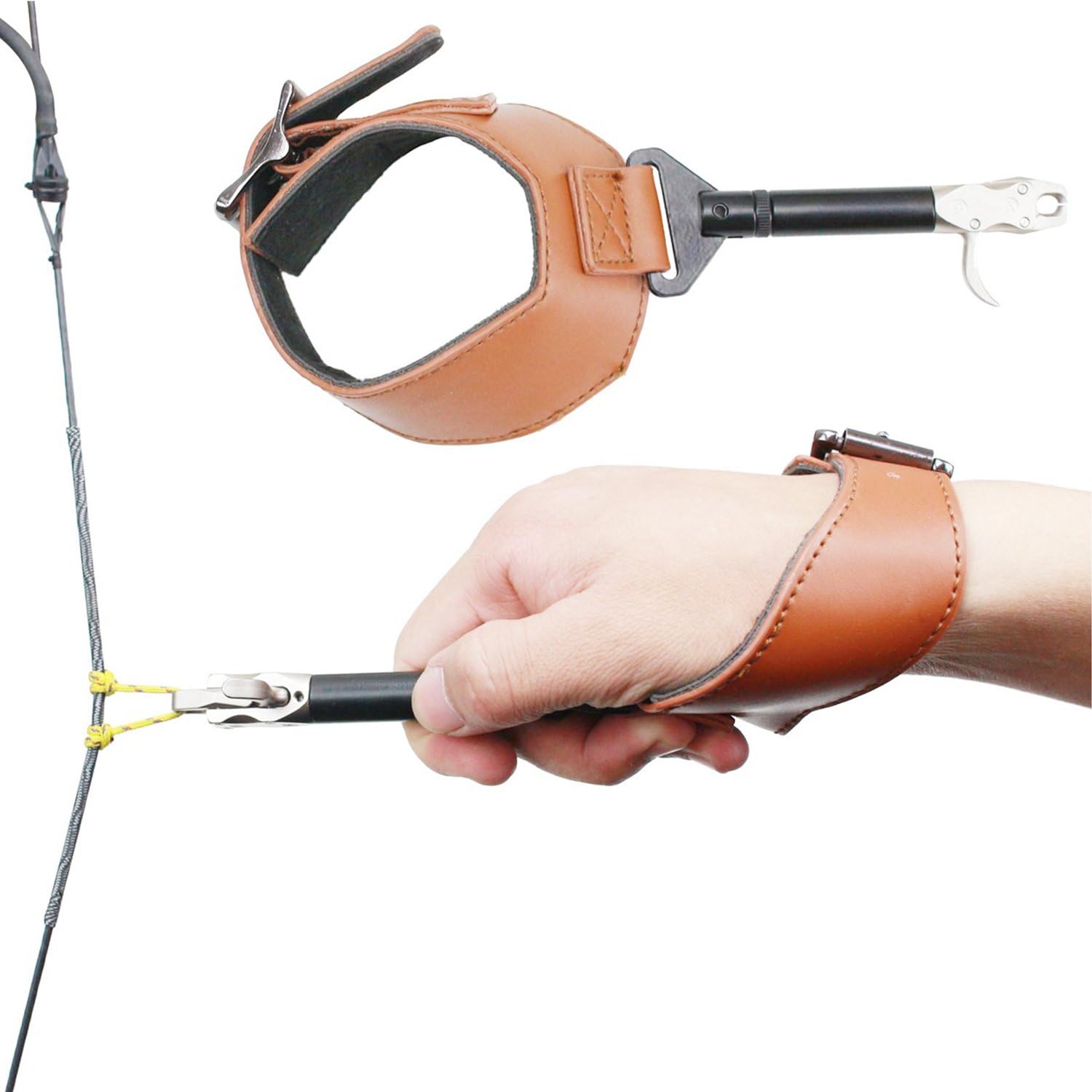 Funtress Adjustable Compound Bow Release Aid Trigger for Hunting with Buckle Wrist Strap Archery