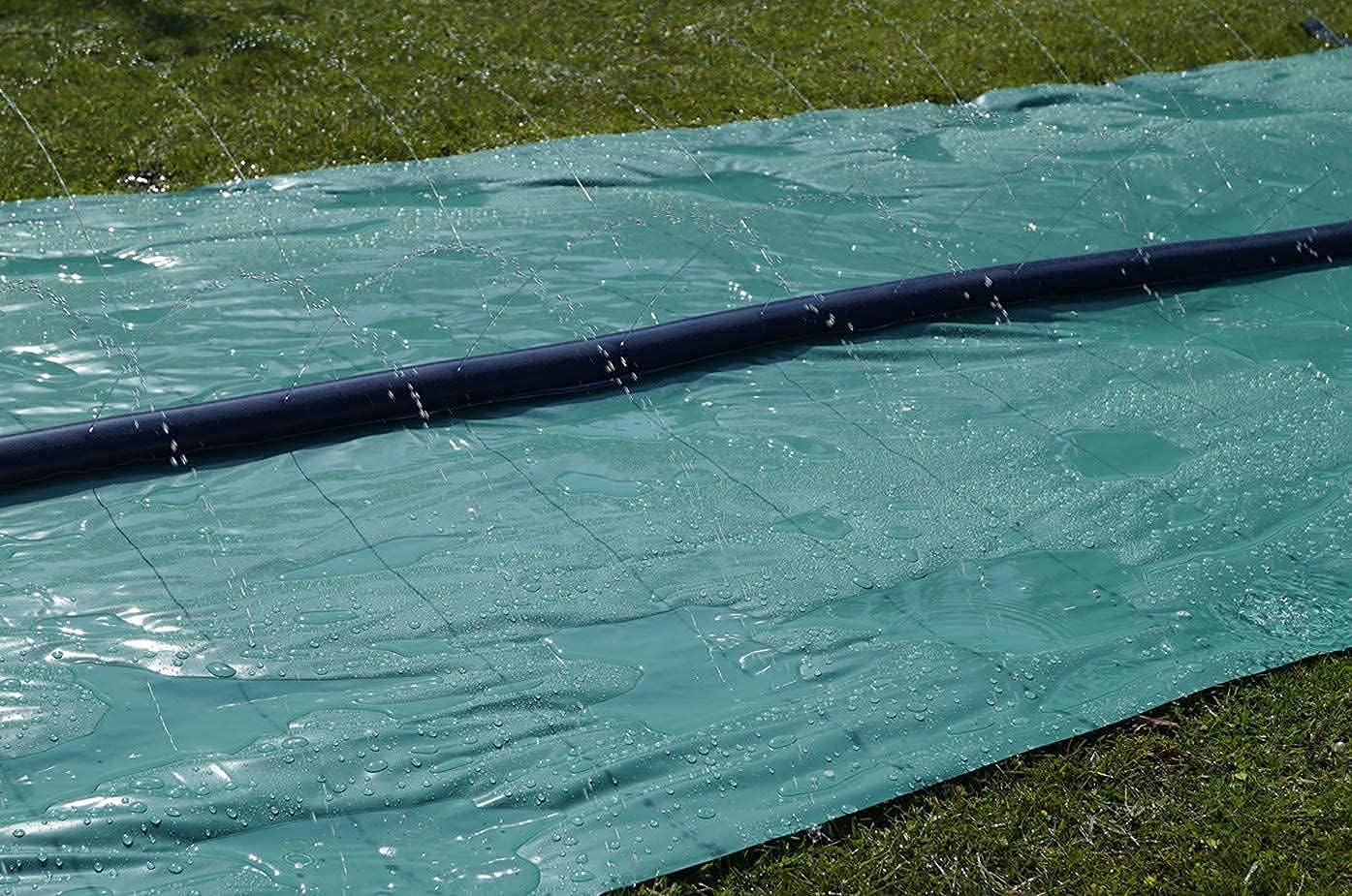 TEAM MAGNUS Water Slide - Central Sprinkler and XL Crash pad for Backyard Races: Home & Kitchen