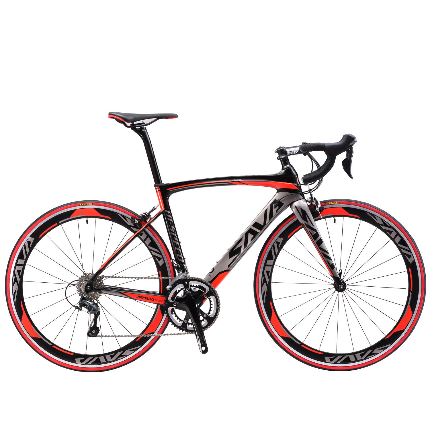 SAVADECK Warwind3.0 Carbon Road Bike 700C Carbon Fiber Frame Road Bicycle with Shimano SORA R3000 18 Speed Derailleur System and Double V-Brake