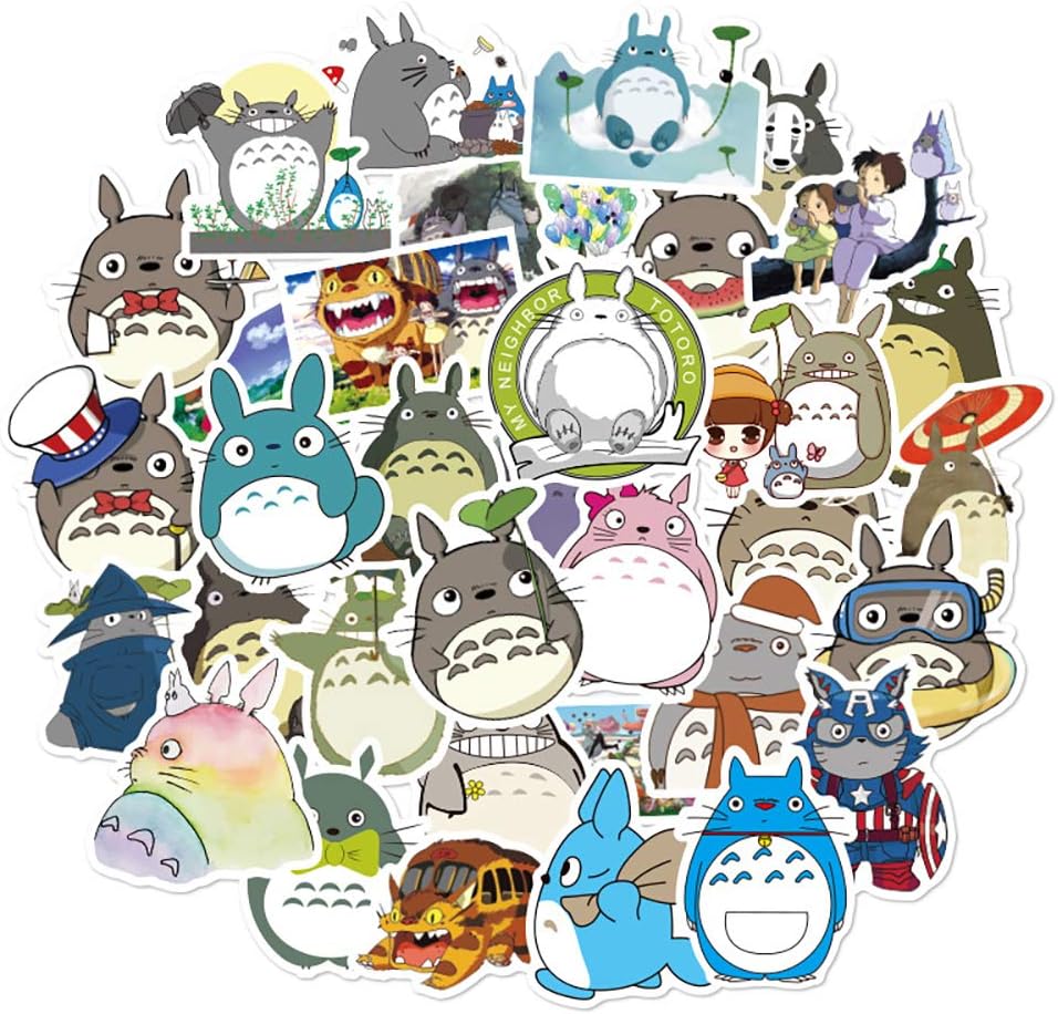 Amazon かわいいトトロ ビニールステッカー 50枚 漫画防水動物ステッカー ノートパソコン スケートボード ハイドロフラスコ オートバイ バイク 車 荷物 バンパー 電話 コンピューター用 素敵な装飾アニメデカール トトロ 50パック Shello ノートパソコンスキン