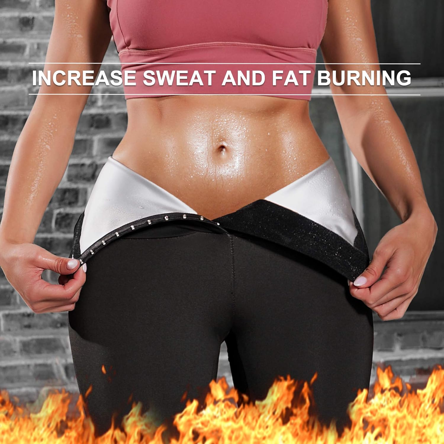 KUMAYES Sauna Sweat Pants for Women High Waist Slimming Shorts Compression Thermo Workout Exercise Body Shaper Thighs : Sports & Outdoors