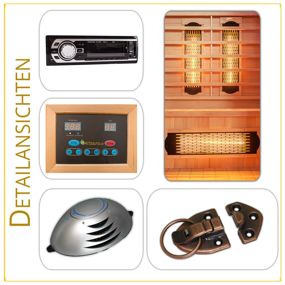 Ausstattung einer Artsauna Infrarotkabine