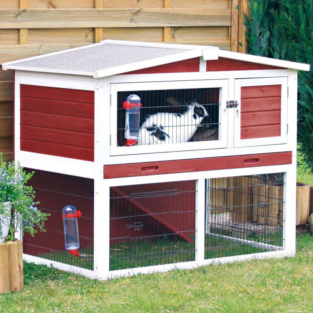 Small Animal Hutch With Enclosure Amazon co uk Pet Supplies