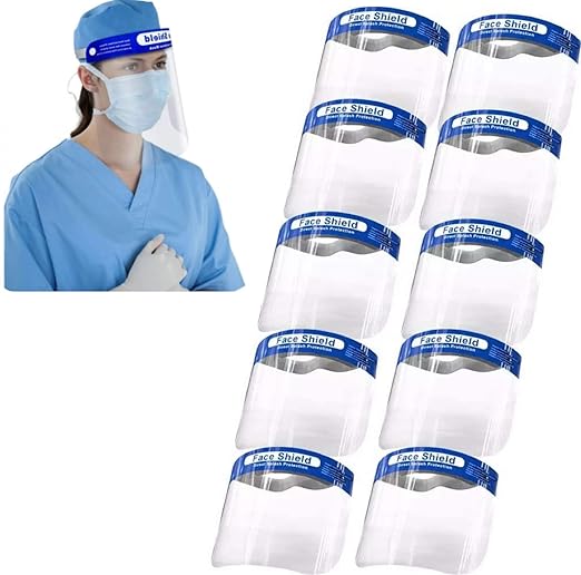 Reusable Face Shield 10PCS - Plastic Face Shield Safety Face Shield Full Face Shield