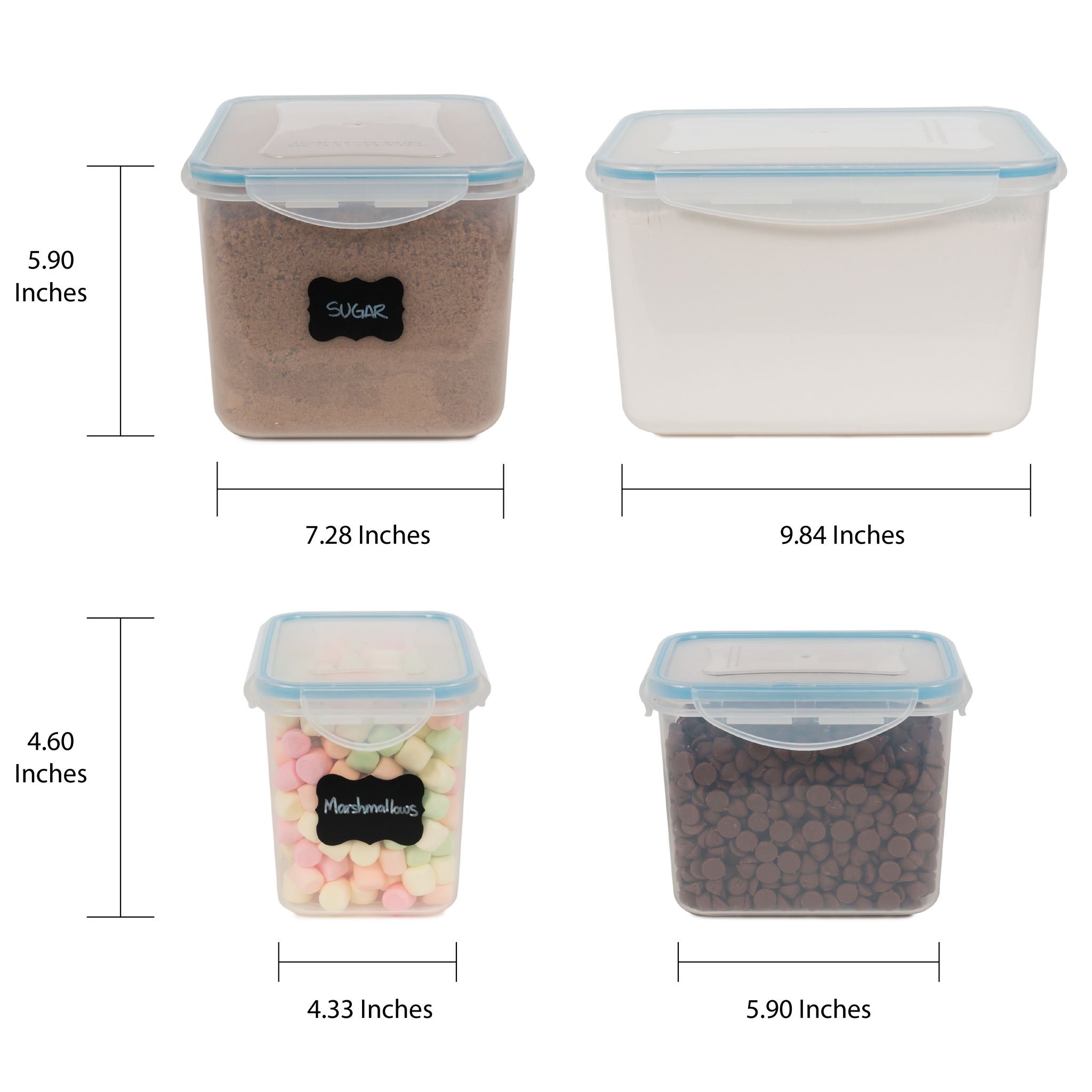 Gabmi Airtight Large Food Storage Containers Set of 6 Ideal for
