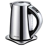 Aicok Electric Kettle Precise Temperature Control Hot Water Kettle Stainless Steel Tea Kettle, 1.7 Liters, 1500Watt