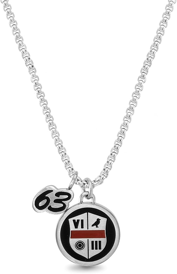 Amazon ベンシャーマンメンズ63 サークルとローマ数字シールドデュオペンダントネックレス ロロチェーン ステンレススチール シルバー ジュエリー 通販