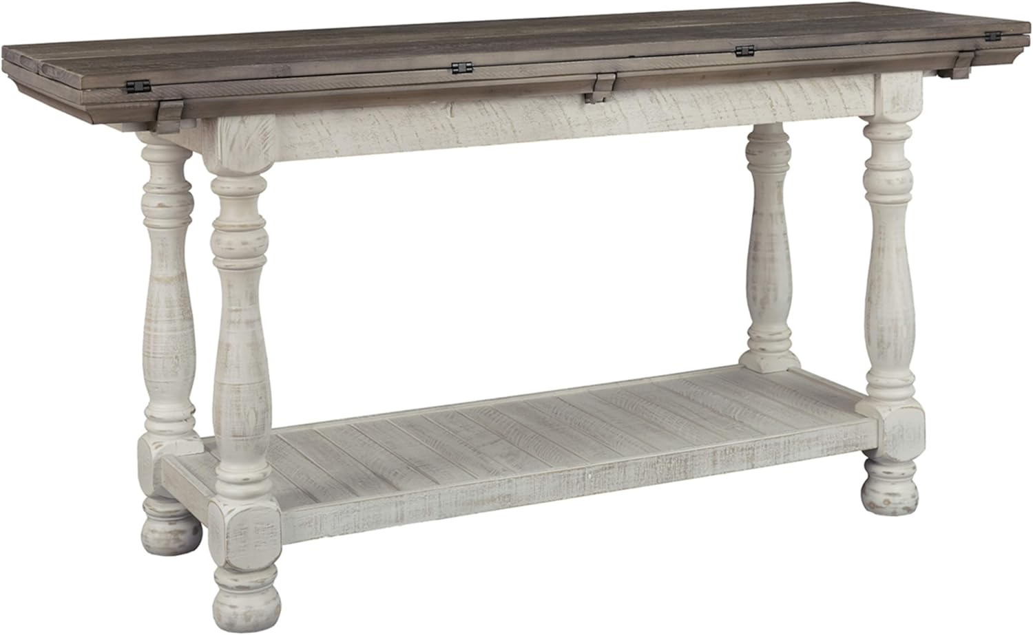 Best Antique White And Metal Console Table