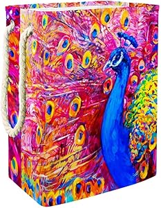 Unicey Colorful Peacock Large Storage Bin for Bathroom, Bedroom, Home, Toys and Clothing Organization