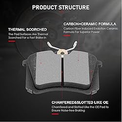 CCIyu D340 Rear Ceramic Disc Brake Pads Kit - Audi