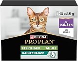 PRO PLAN Sterilised Maintenance Duck in Gravy Wet Cat Food 10x85g Pack of 4