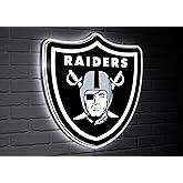 Team Sports America NFL Las Vegas Raiders Ultra-Thin LED Light Wall Sign Décor | Officially Licensed | 23 Inch Mascot Logo Shaped Wall Sign | Made in USA