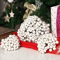 Tatuo 400 Pieces Artificial Frosted Holly Berries