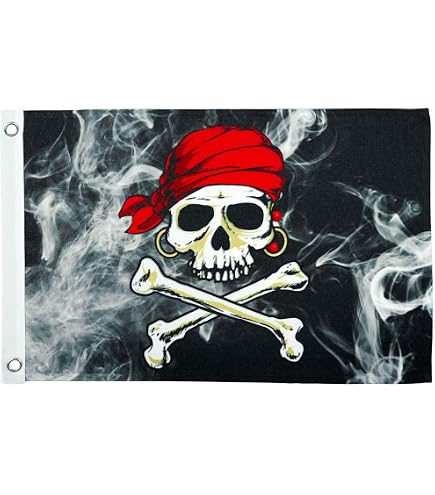 Bandiera Jolly Roger 12x18 - Pirata Teschio E Ossa, 100D Poliestere, SouthBeach