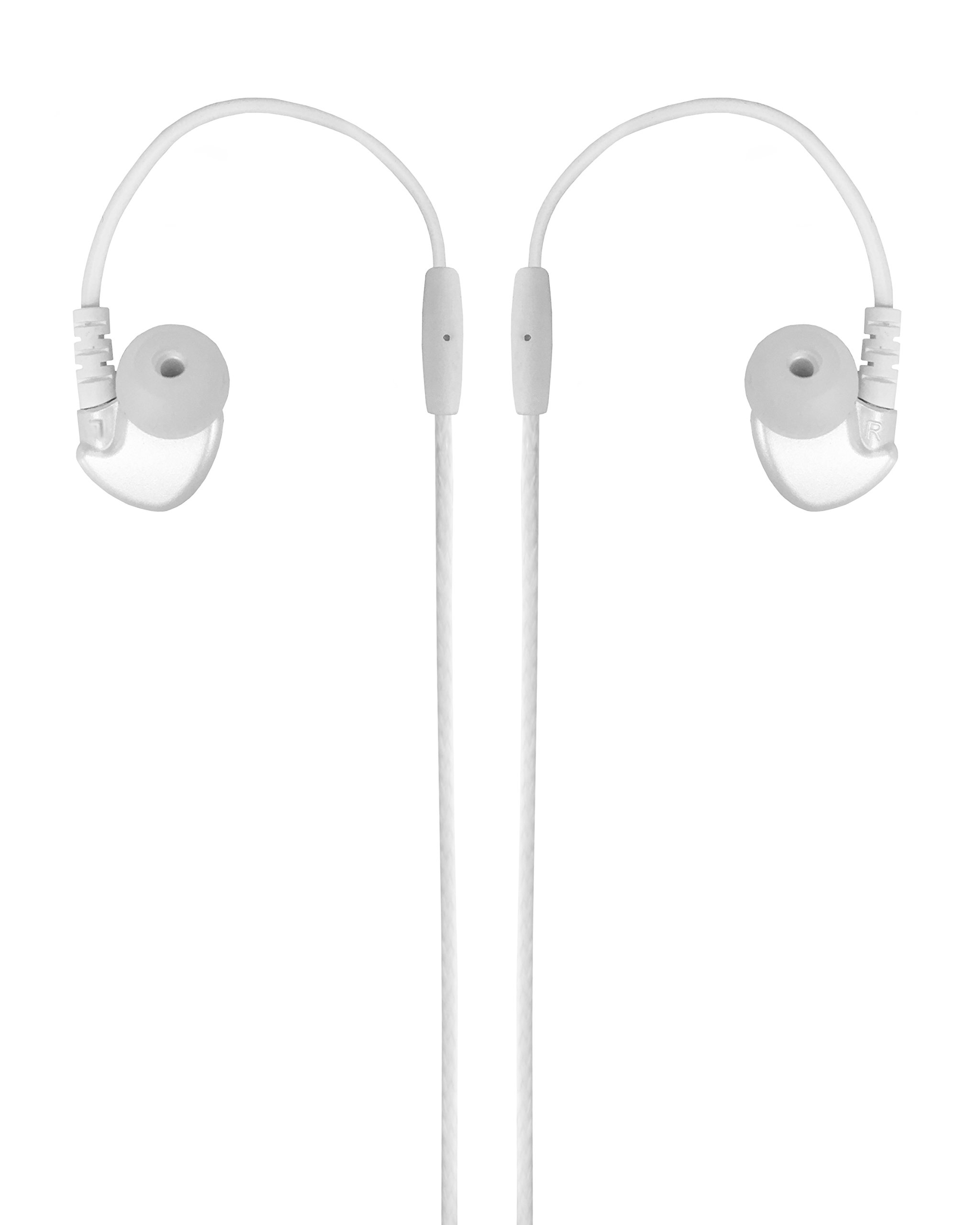 Earphones In-ear Stereo Wireless Bluetooth 4.1 Remote Control and Microphone for handsfree use with Smartphones, tablets etc. (White)