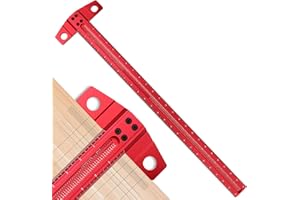 Aiwons T-Square Woodworking Ruler - 24 Inch Architect Precision Marking Ruler for Carpenter Work,Layout and Measuring - Aluminum Alloy Going Make Tools,Woodworking Scriber,Marking T Ruler