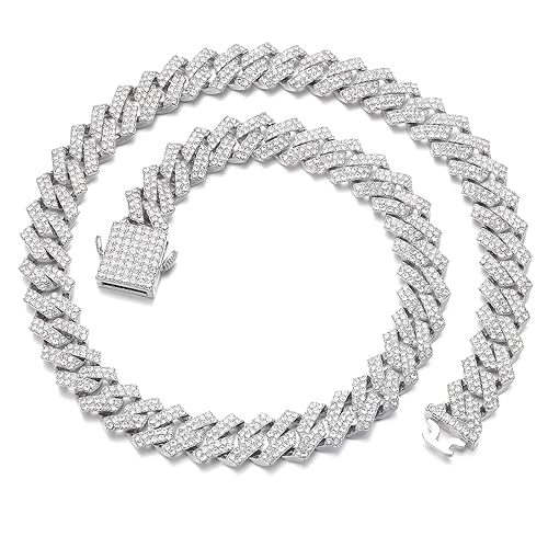 Miami Cuban Link Choker Necklace Iced Out Diamond Chain for Men