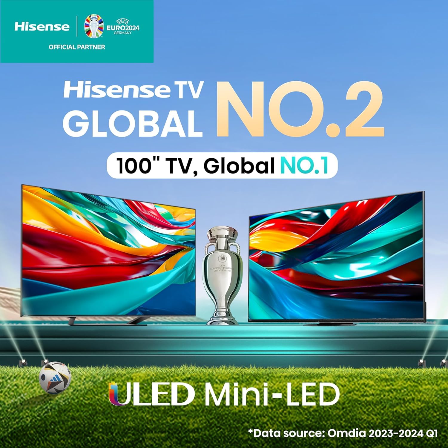 Hisense 55-Inch Class U7 Series Mini-LED ULED 4K UHD Google Smart TV (55U7K) - QLED, Native 144Hz, 1000-Nit, Dolby Vision IQ, Full Array Local Dimming, Game Mode Pro, Alexa Compatibility
