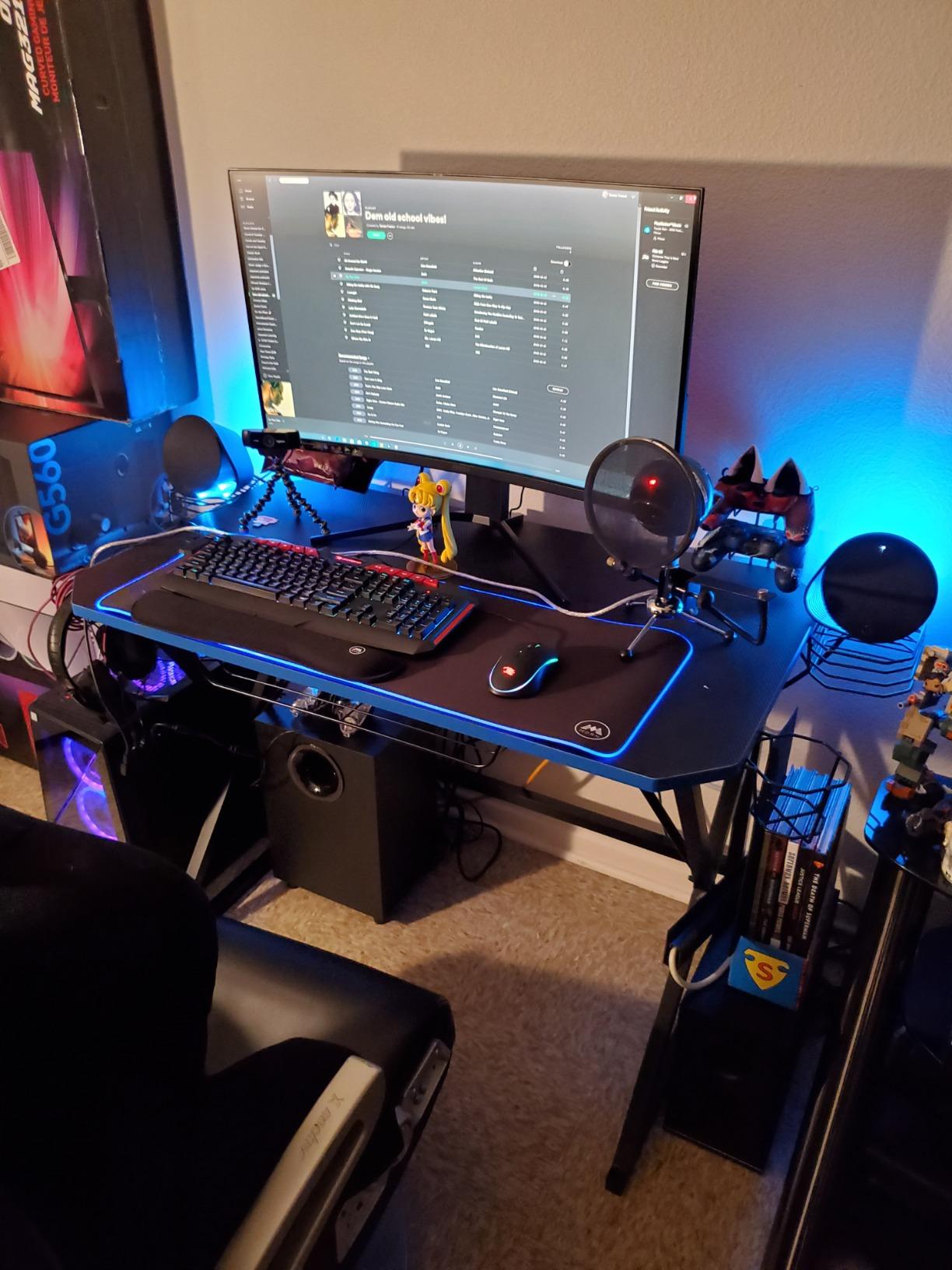 19/mo Finance Amazon Basics Gaming Computer Desk with Storage for