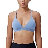 MsAnya Women's Triangle Bralette Plunge Unlined Seamless Bra No Underwire Sexy Comfortable Everyday V Neck Wireless