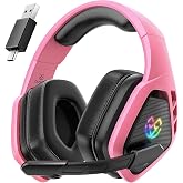 TATYBO Wireless Gaming Headset – 40+ Hour Battery, Bluetooth 5.3, 2.4GHz, 36mm Drivers