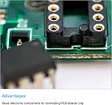 sourcing map 4pcs 8P DIP IC Socket Adapter Round Pin 2.54mm Pitch 7.6mm Row to view 5