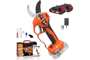 Kebtek Electric Pruning Shears 40mm with 4000mAh Batteries, Battery Power Pruners Cordless 1.6'' Electric Snippers Secateurs 