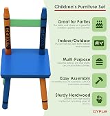 Oypla Wooden Crayon Table & Chairs Set for Kids - Indoor/Outdoor Use view 2