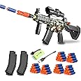 BYTEWAR Toy Guns with Full Auto & Manual,M416 Foam Blaster Gun for Boys,Realistic Sniper Rifle with Scope 60 Bullet Darts and 2 Magazines, Electric Automatic Toys Gun Gifts for Kids, Camouflage