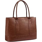 LOVEVOOK Laptop Bag for Women, 15.6 inch Computer Work Tote Bag, Waterproof Leather Shoulder Bag, Large Capacity Business Handbag, Office Briefcase for Gift, Travel, Teacher